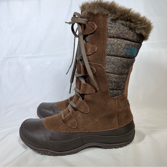 🎉HP🎉 The North Face Nuptse Purna Waterproof Faux Fur Trim Winter Boots 7 EUC - Picture 7 of 12